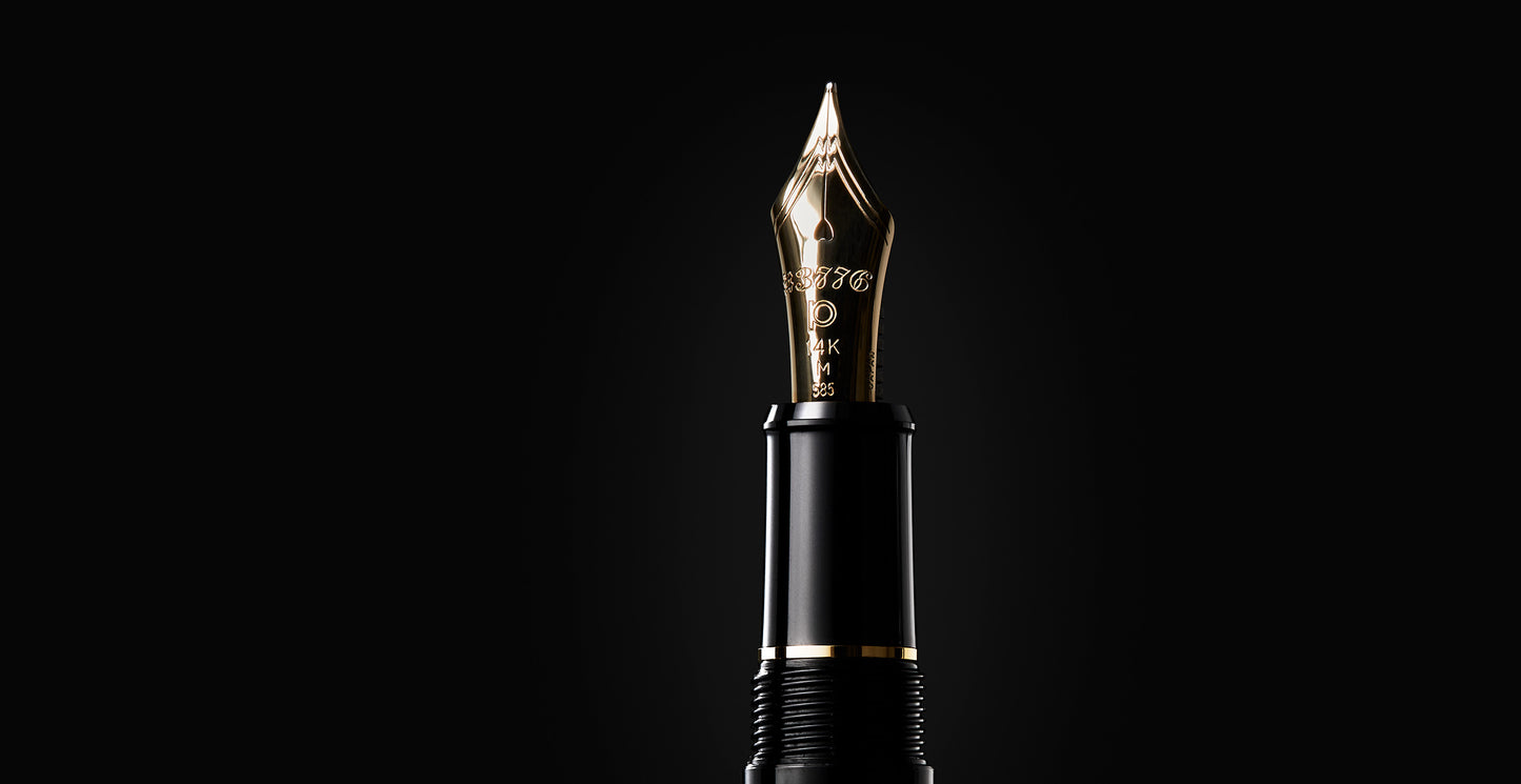 Platinum #3776 Century Black Diamond With Rhodium Trim Fountain Pen