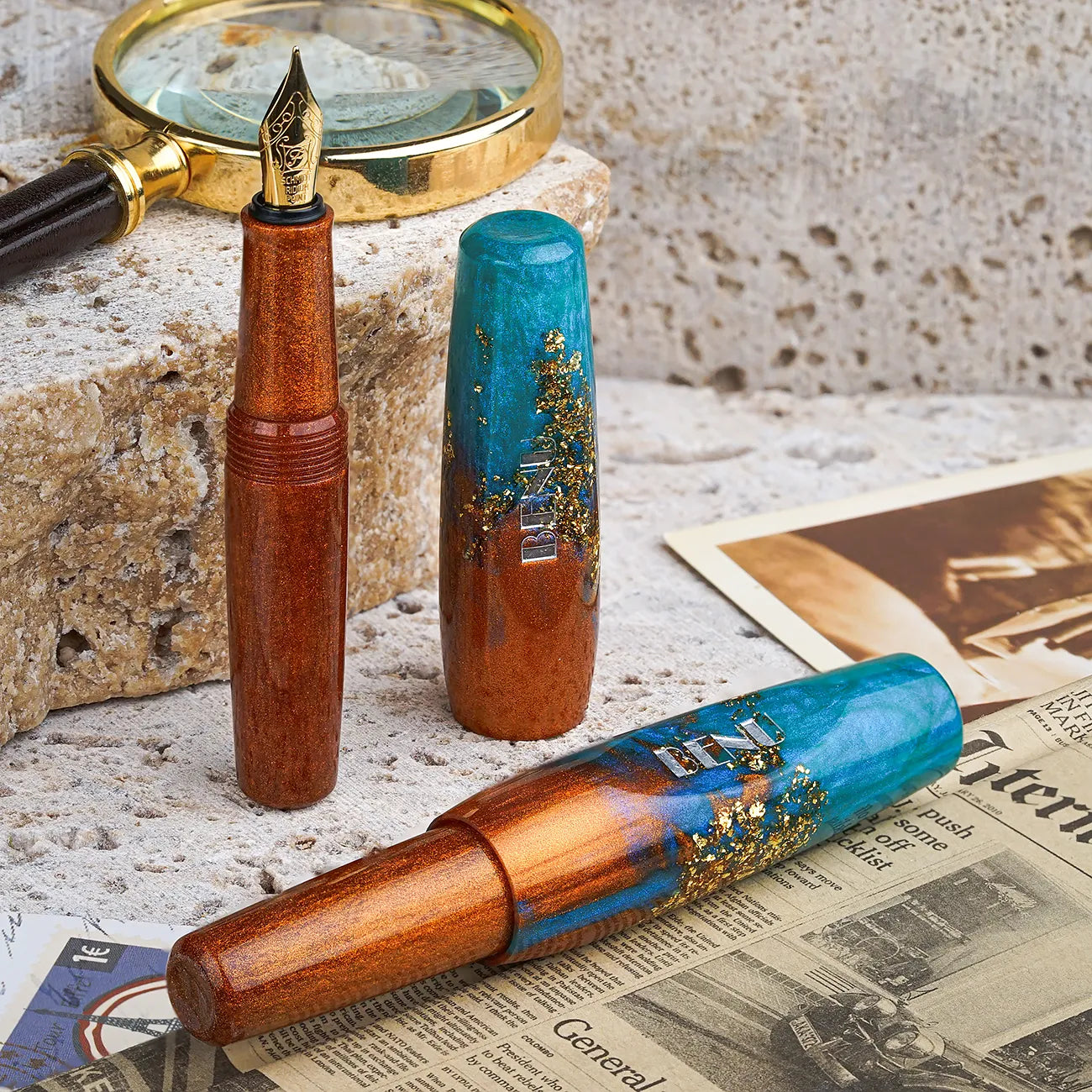 Benu Pixie Aurora Gold Fountain Pen