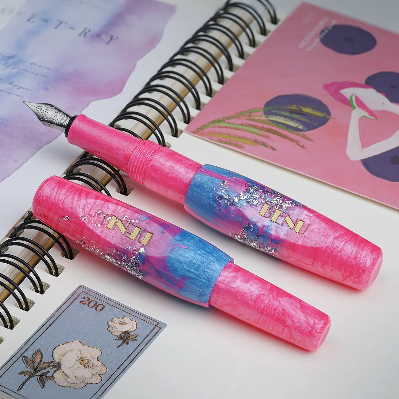 Benu Pixie Stardust Pink Fountain Pen