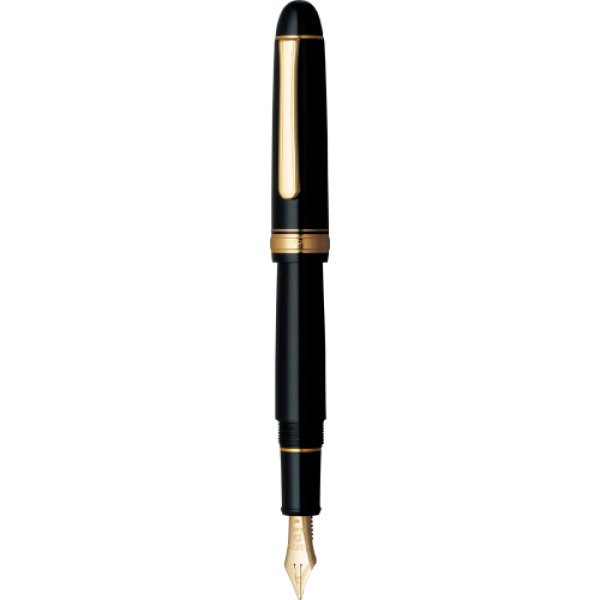 Platinum #3776 Century Black With Gold Trim Fountain Pen