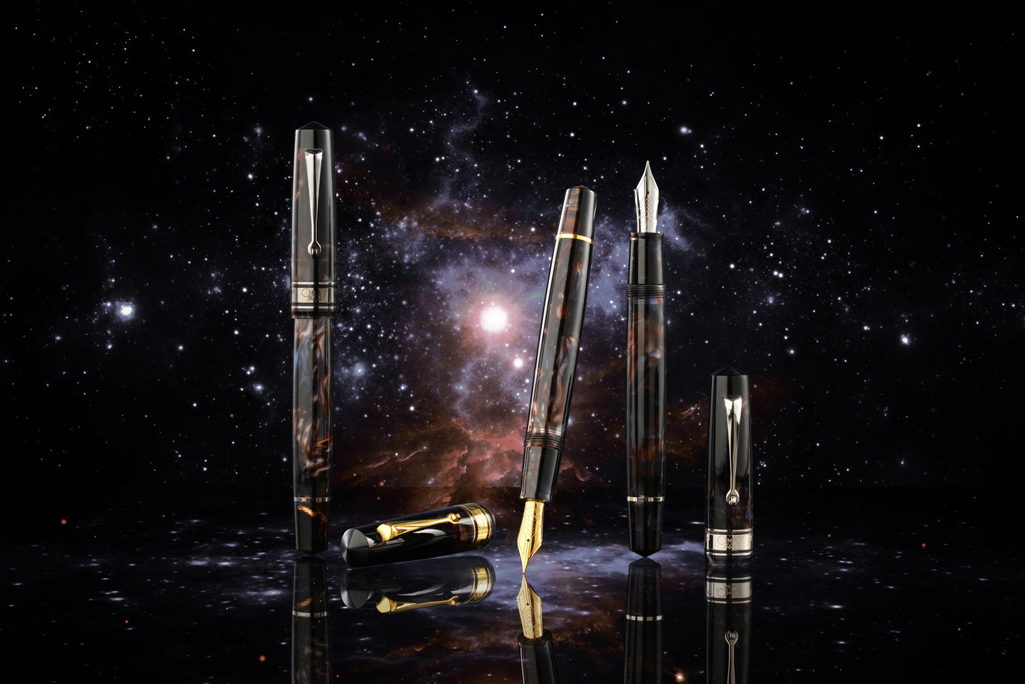 Omas Bologna Galassia Ballpoint With Gold Trim