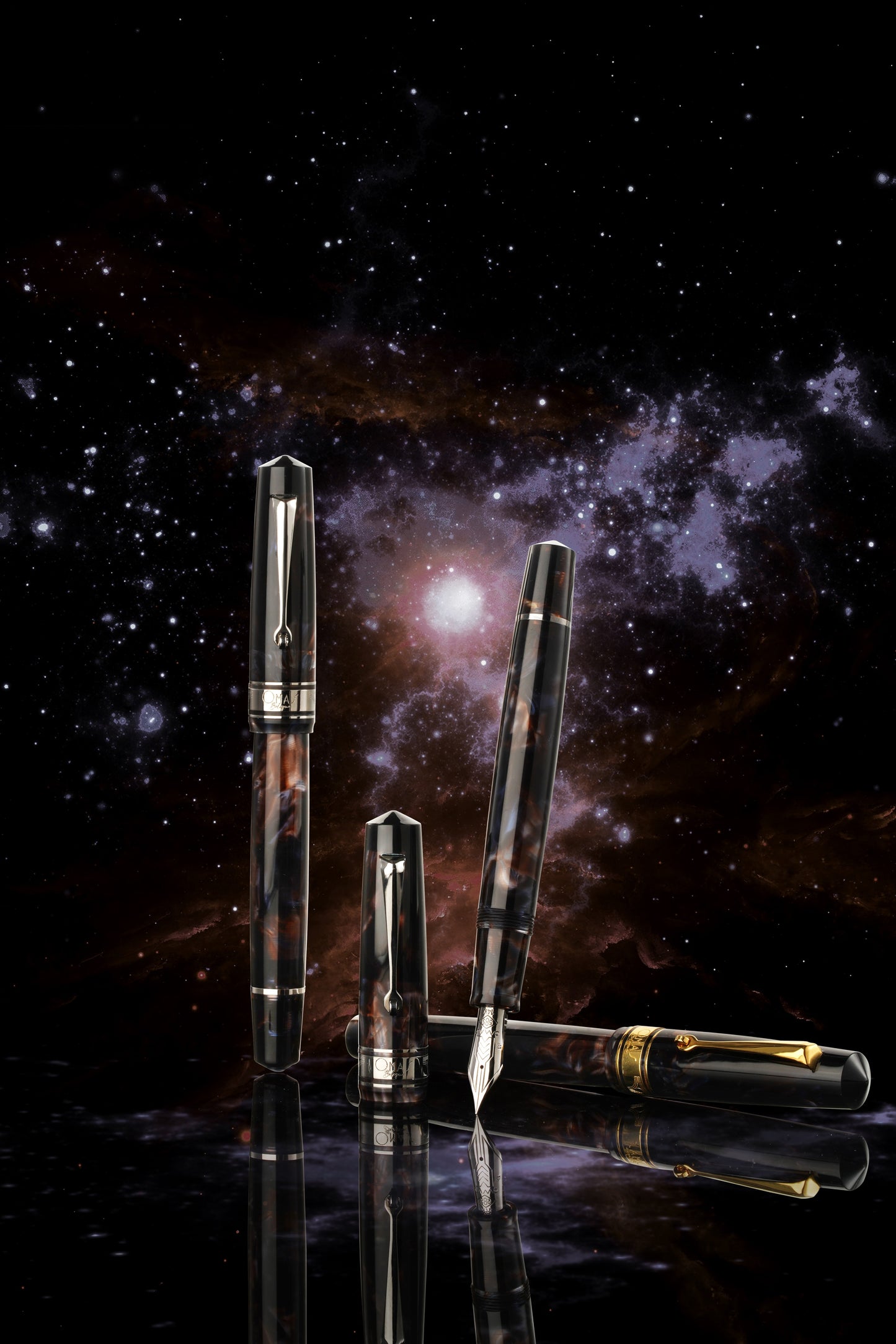Omas Bologna Galassia With Ruthenium Trim Fountain Pen