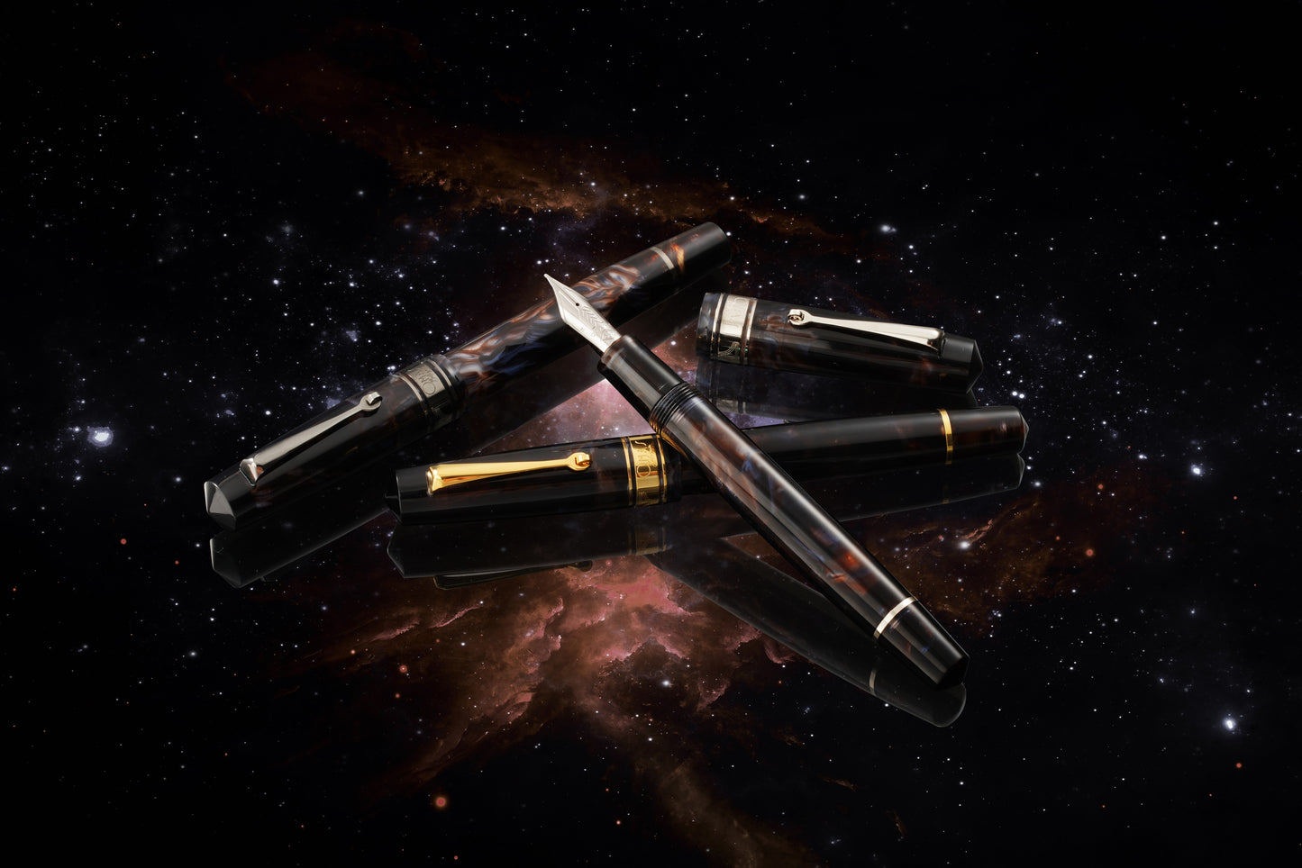 Omas Bologna Galassia With Ruthenium Trim Fountain Pen