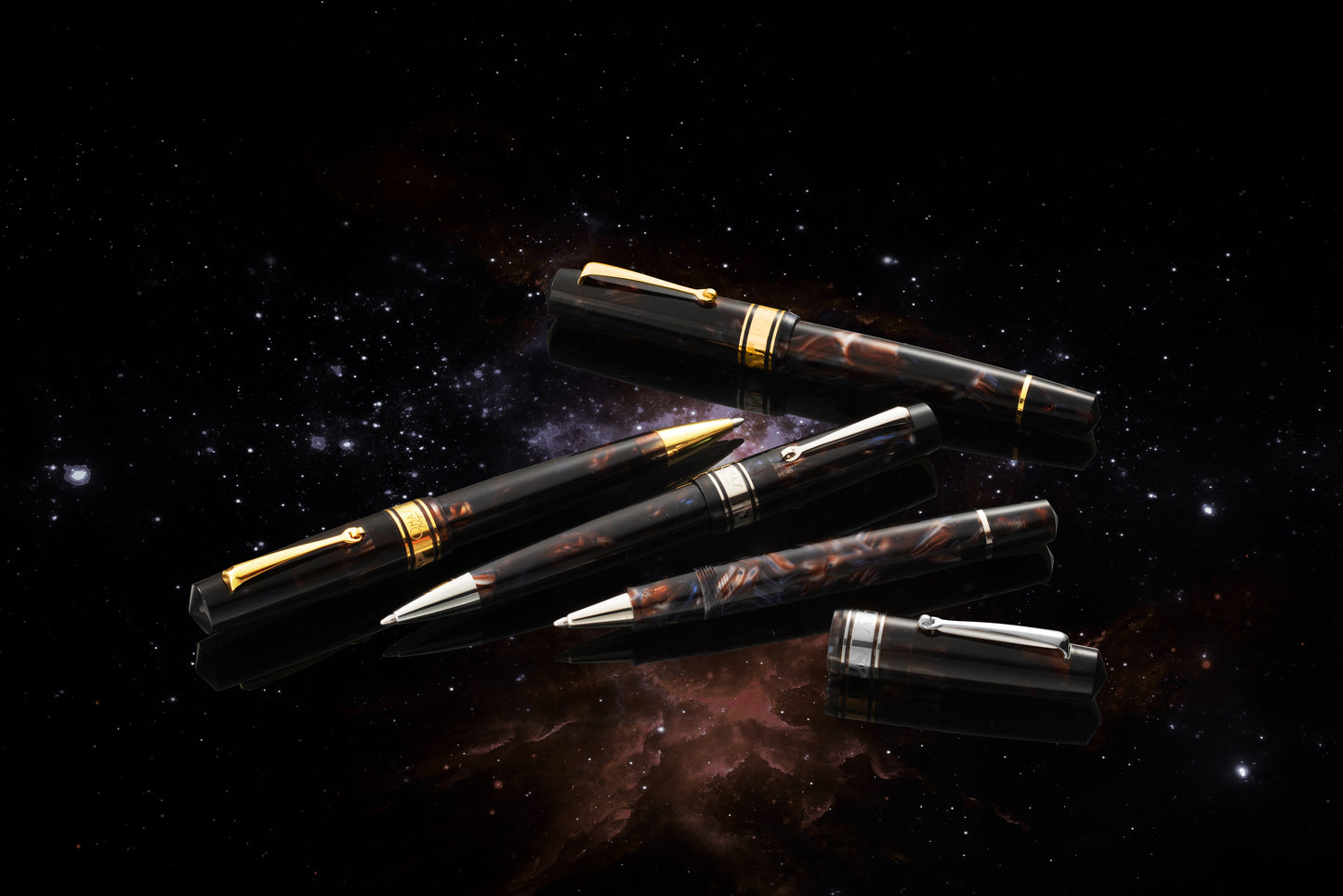 Omas Bologna Galassia Ballpoint With Gold Trim