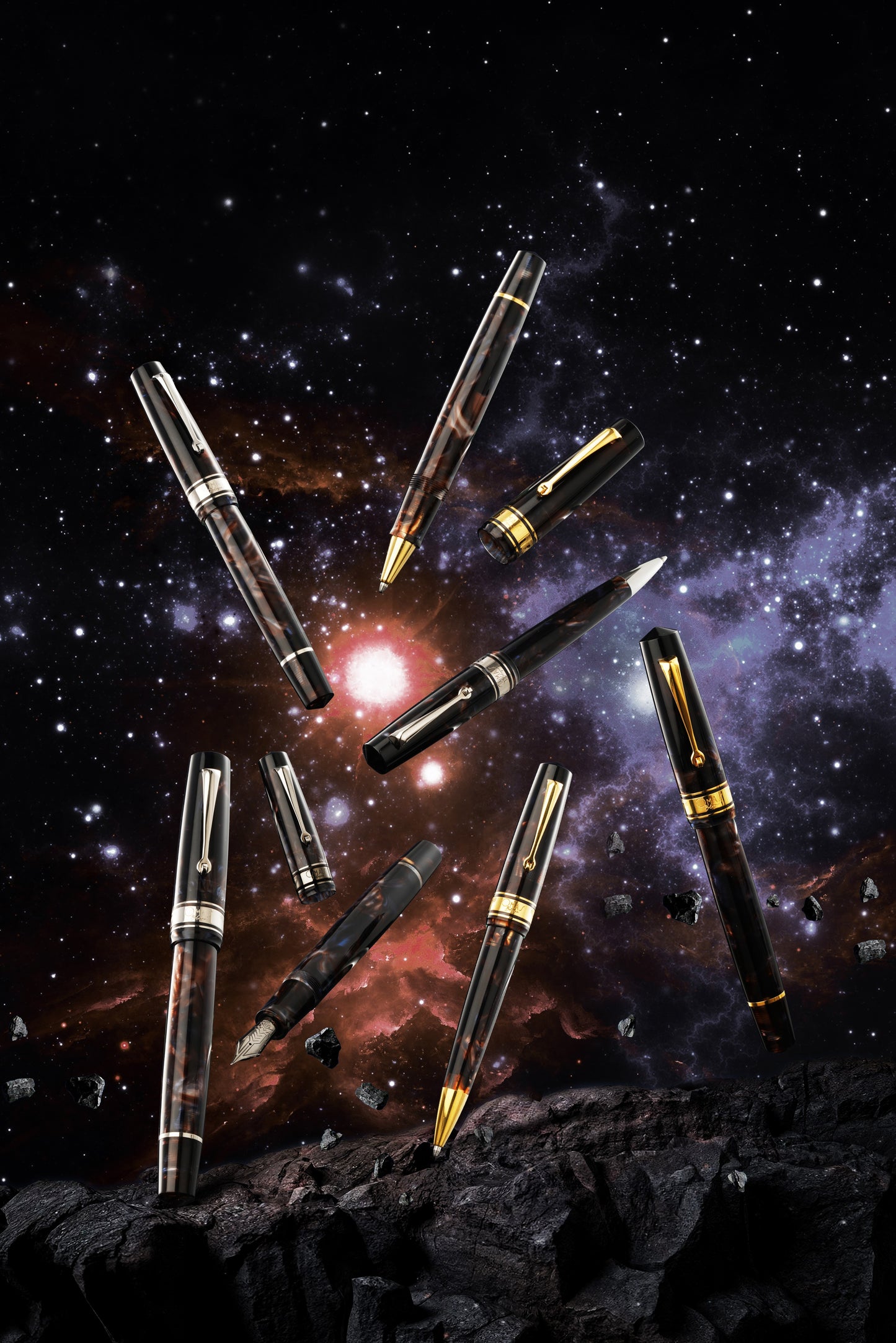 Omas Bologna Galassia Ballpoint With Gold Trim