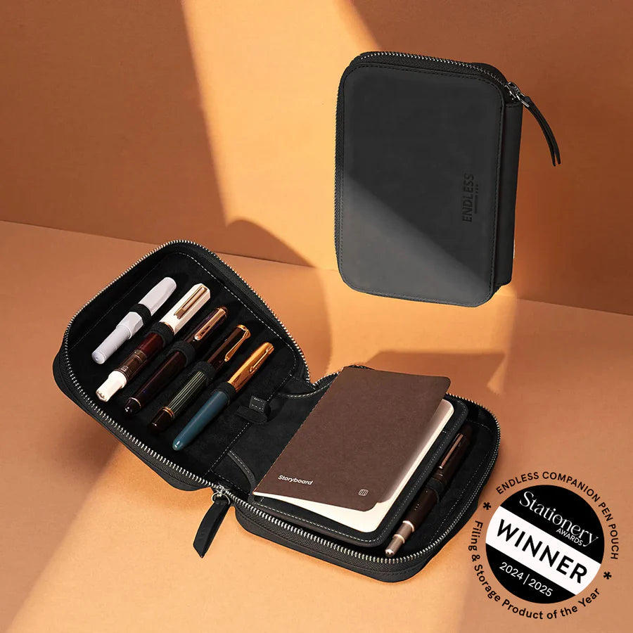 Endless Companion Leather Adjustable Pen Pouch - 10 Pens - Black