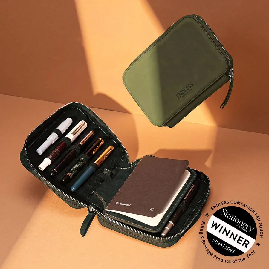 Endless Companion Leather Adjustable Pen Pouch - 10 Pens - Green