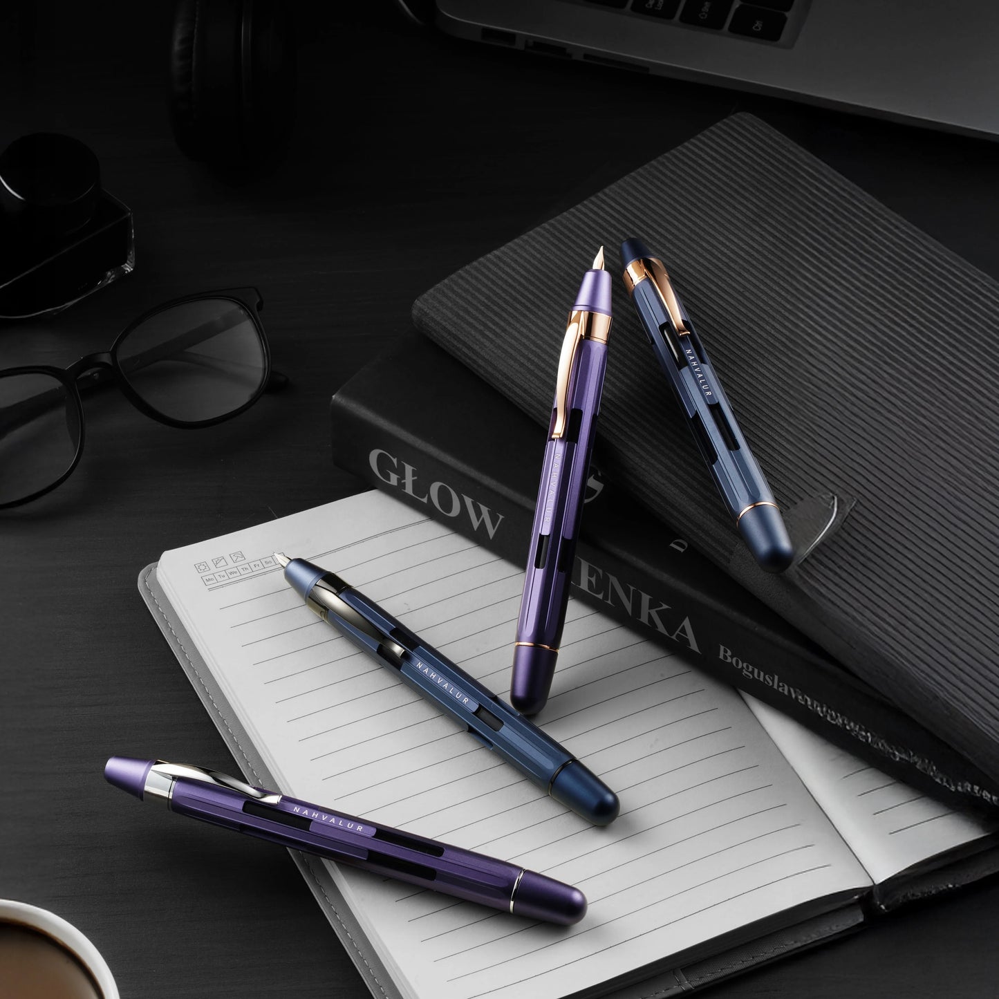 Nahvalur Eclipse Hepatizon Silver Fountain Pen