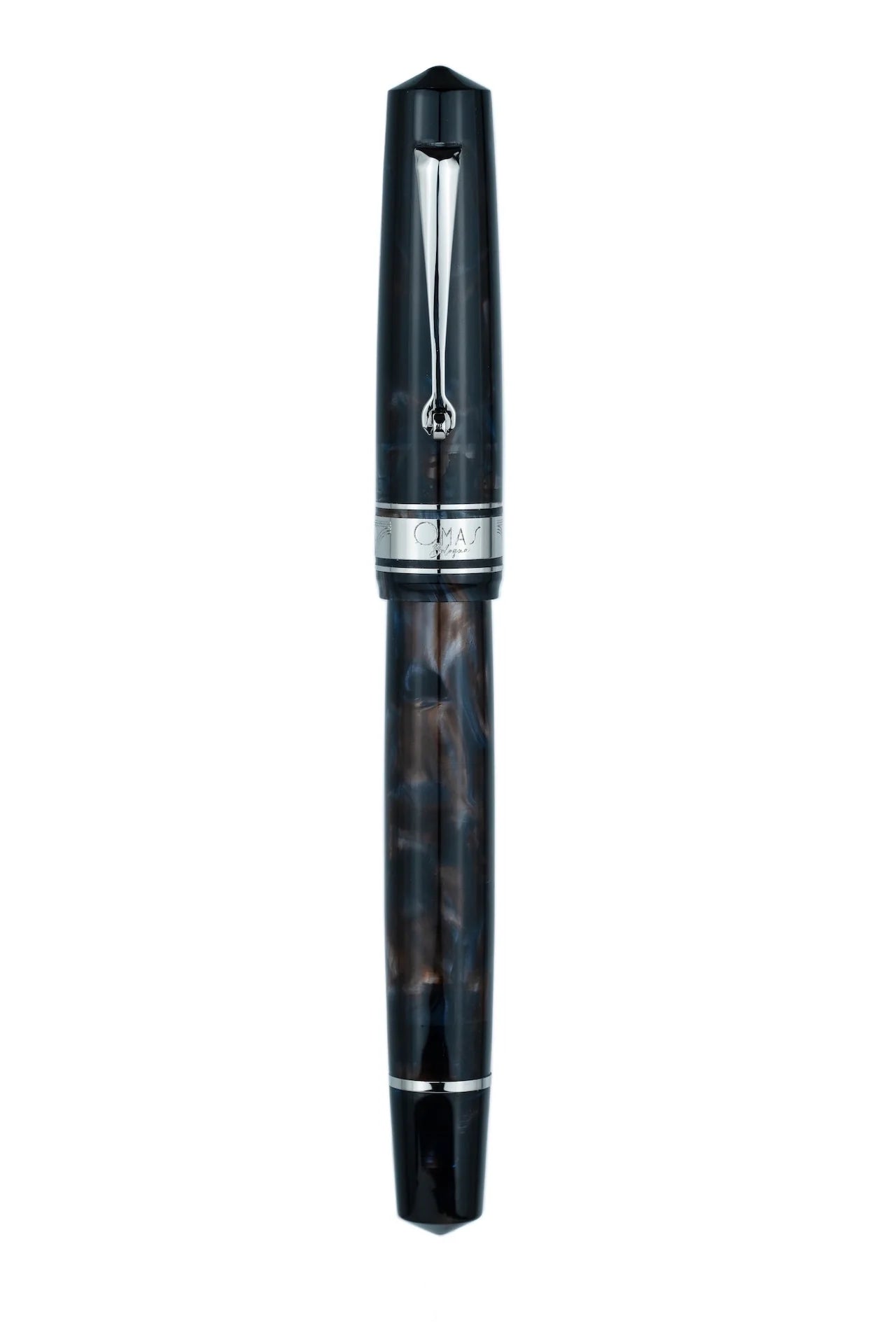 Omas Bologna Galassia With Silver Trim Fountain Pen