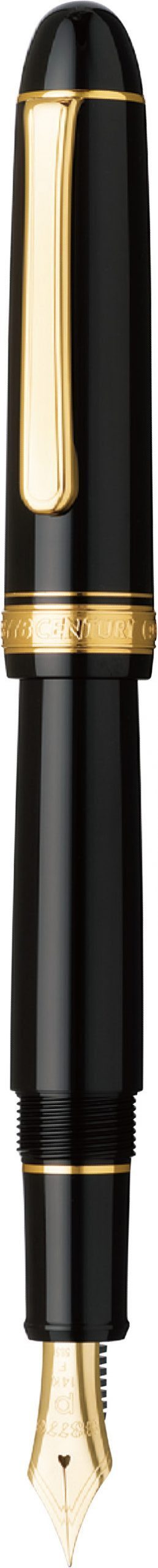Platinum #3776 Century Black With Gold Trim Fountain Pen