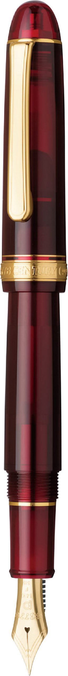 Platinum #3776 Century Bourgogne With Gold Trim Fountain Pen