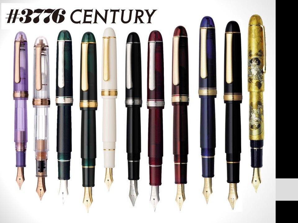 Platinum #3776 Century Black Diamond With Rhodium Trim Fountain Pen