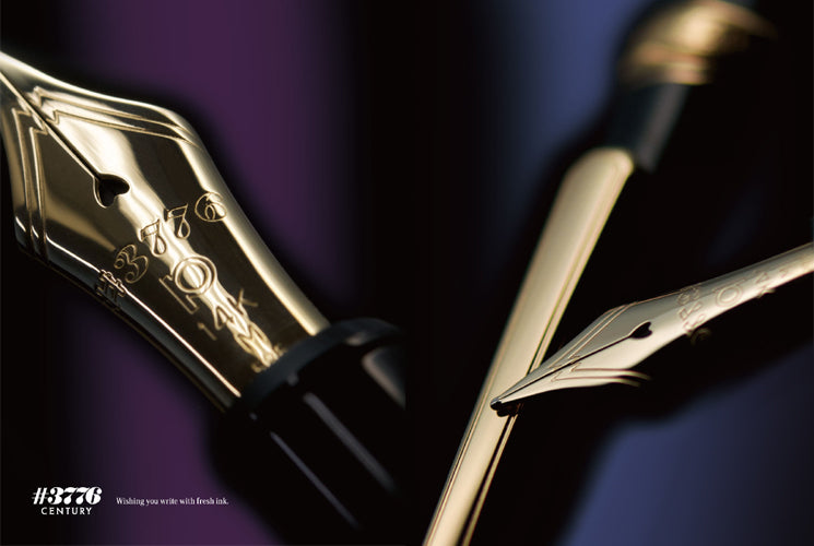 Platinum #3776 Century Black Diamond With Rhodium Trim Fountain Pen
