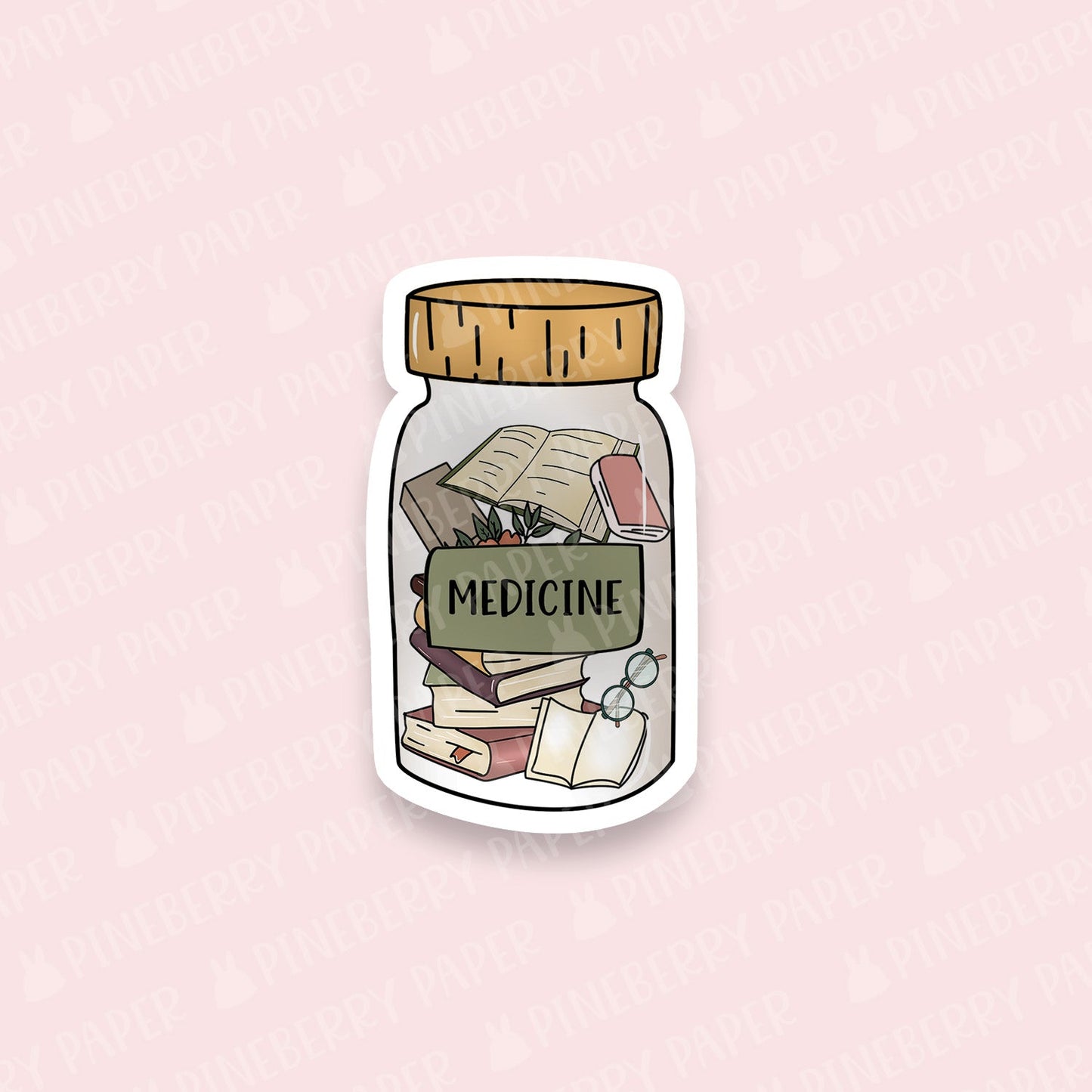 Books Are Medicine Vinyl Sticker