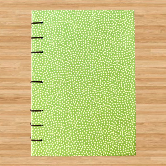 Limeade - A6 - Dot Grid - Coptic Bound - Fountain Pen Notebook - Handmade Journal