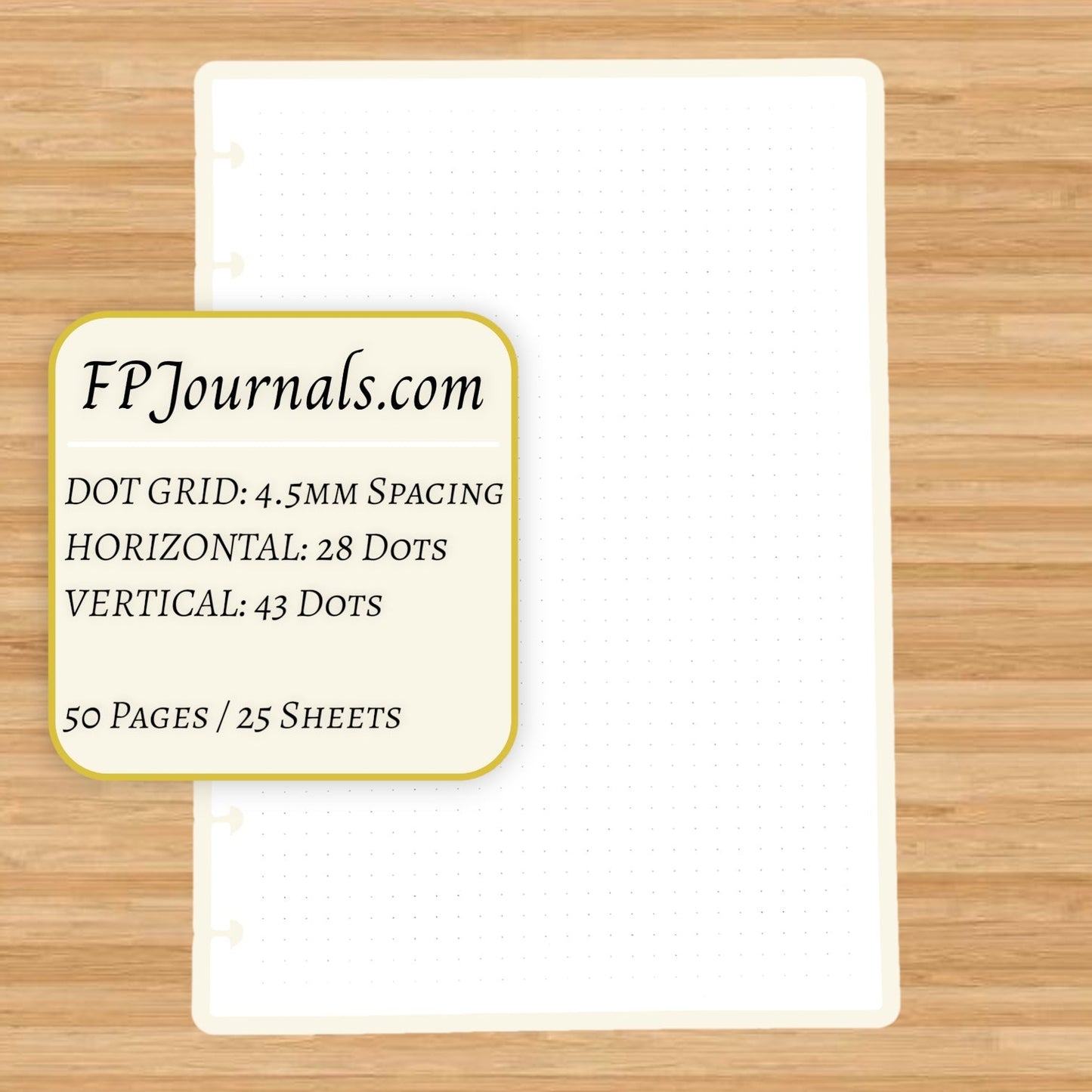 Dot Grid Discbound Notebook Insert - A5 Junior - Dot Grid - Fountain Pen Friendly Paper