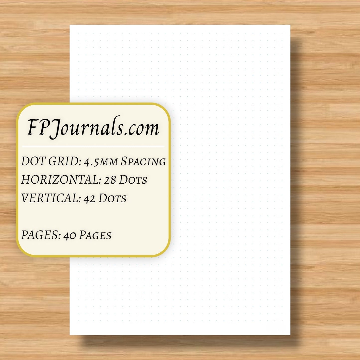 A5 Dot Grid Travelers Notebook Insert – Fountain Pen Friendly, Hand-Stitched Kraft Cover
