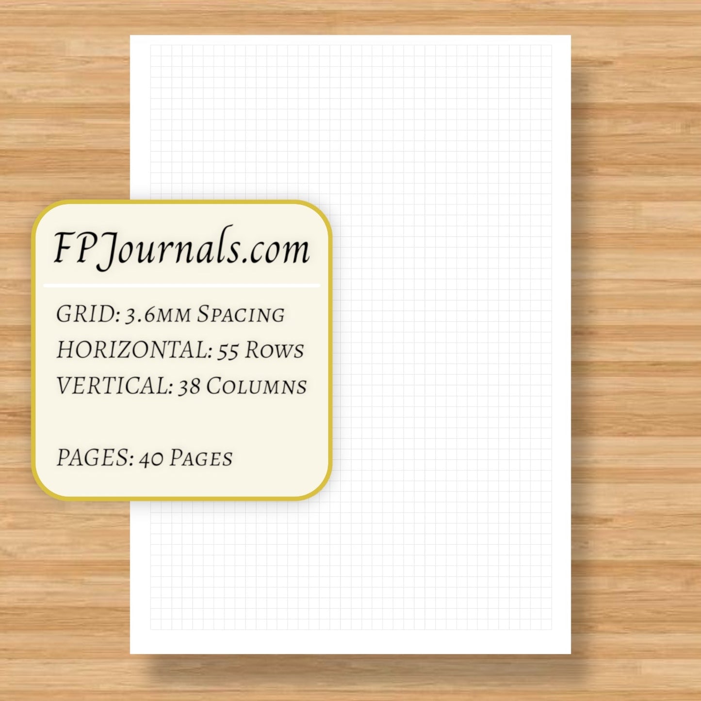 A5 Graph Travelers Notebook Insert – Fountain Pen Friendly, Hand-Stitched Kraft Cover