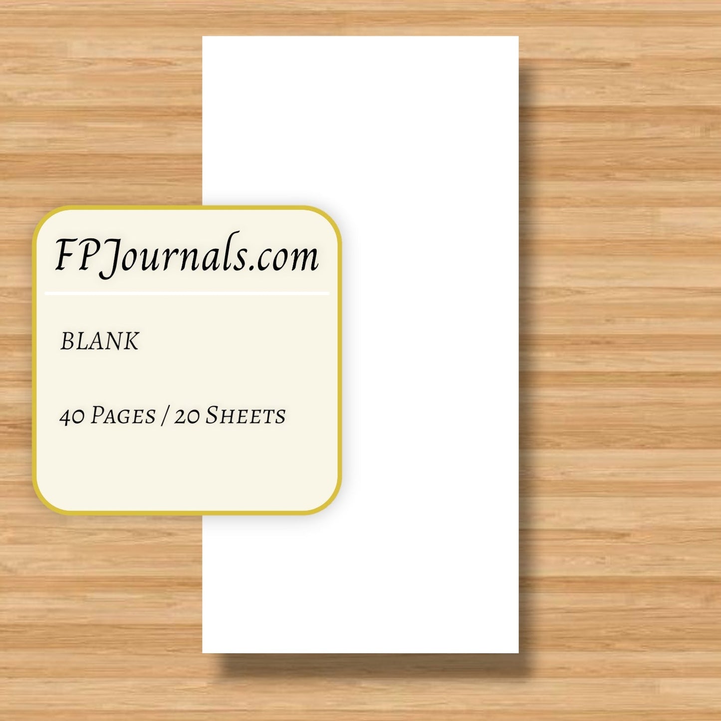 Standard Blank Travelers Notebook Insert - Fountain Pen Friendly, Hand-Stitched Kraft Cover