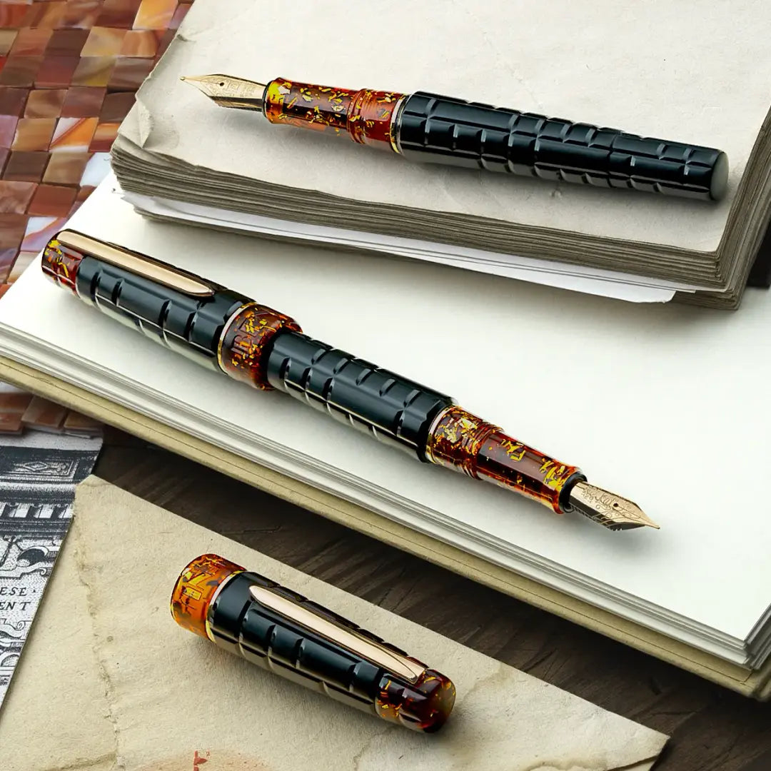 Benu Black Amber Tessera Fountain Pen