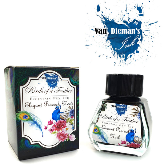 Van Dieman's Birds of a Feather - Elegant Peacock Neck - Fountain Pen Ink