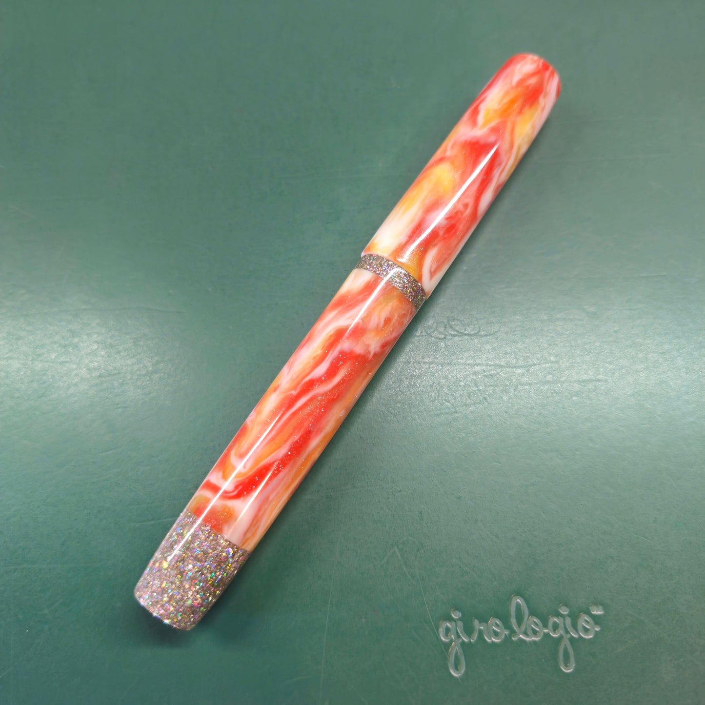 River City Pen Company Arlington Mossanite & Custom Pour Fountain Pen Extra Fine Steel Nib