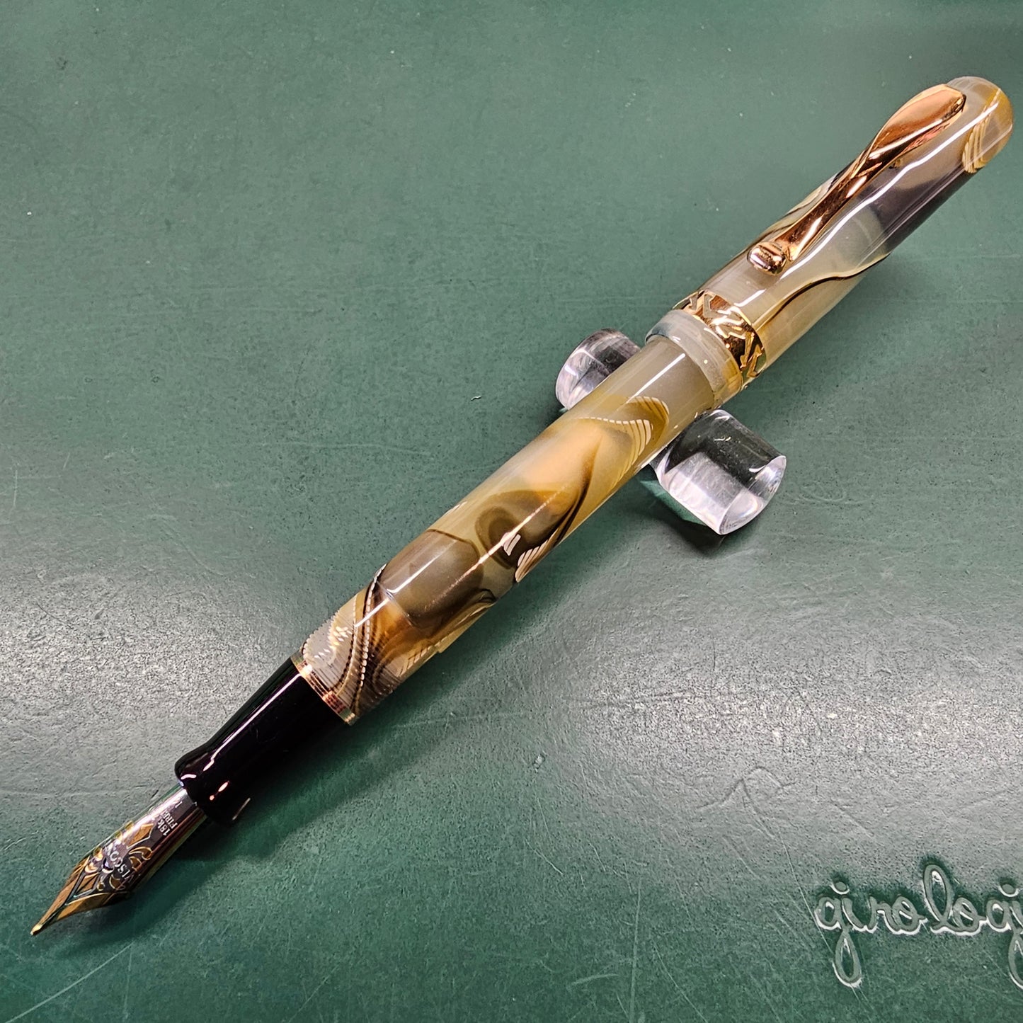 Visconti Honey Almond Voyager Fountain Pen 18k Medium Nib