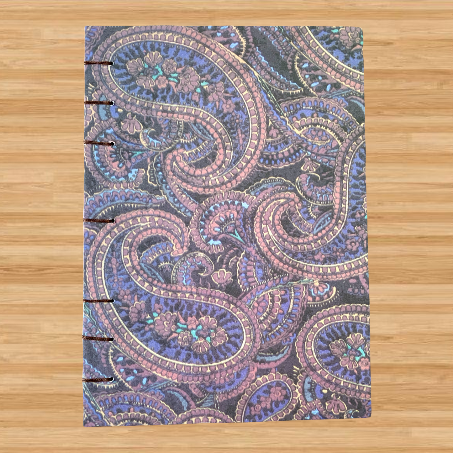 Mauve Paisley - A6 - Dot Grid - Coptic Bound - Fountain Pen Notebook - Handmade Journal