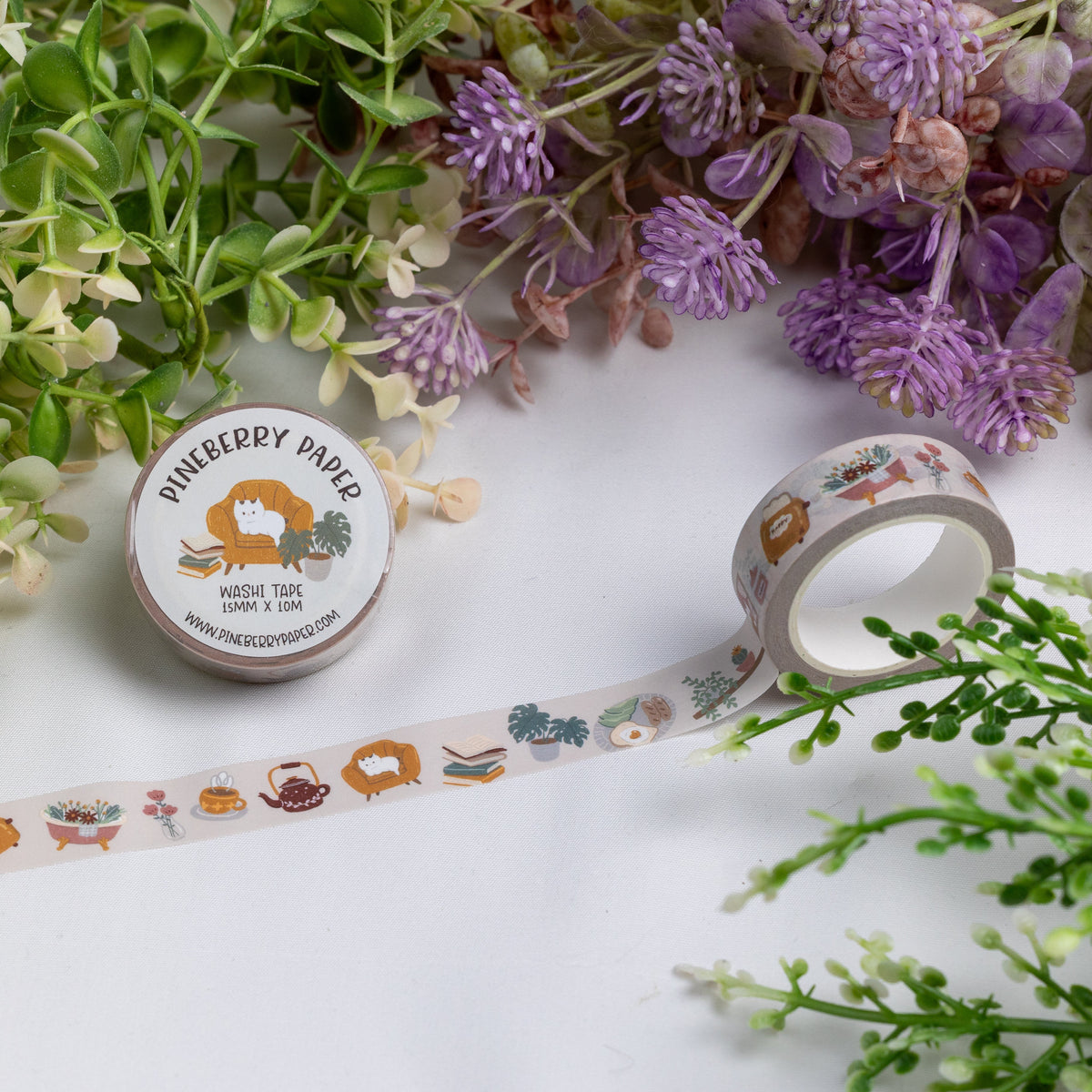 Cozy Cat Home Washi Tape | 15mm x 10m | W012