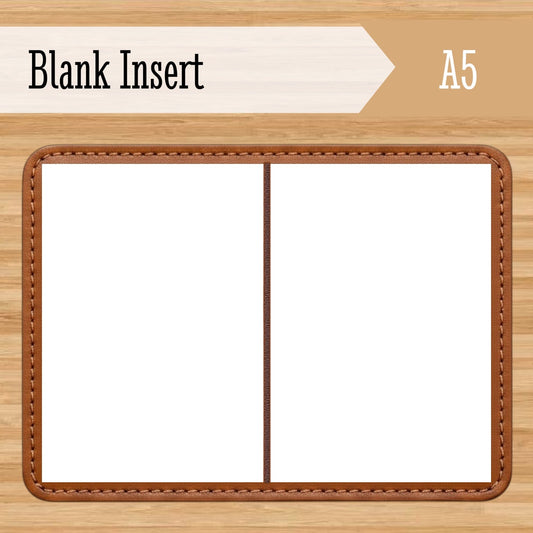 A5 Blank Travelers Notebook Insert – Fountain Pen Friendly, Hand-Stitched Kraft Cover