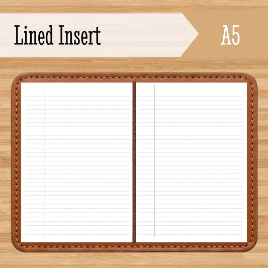 A5 Composition Lined Travelers Notebook Insert – Fountain Pen Friendly, Hand-Stitched Kraft Cover