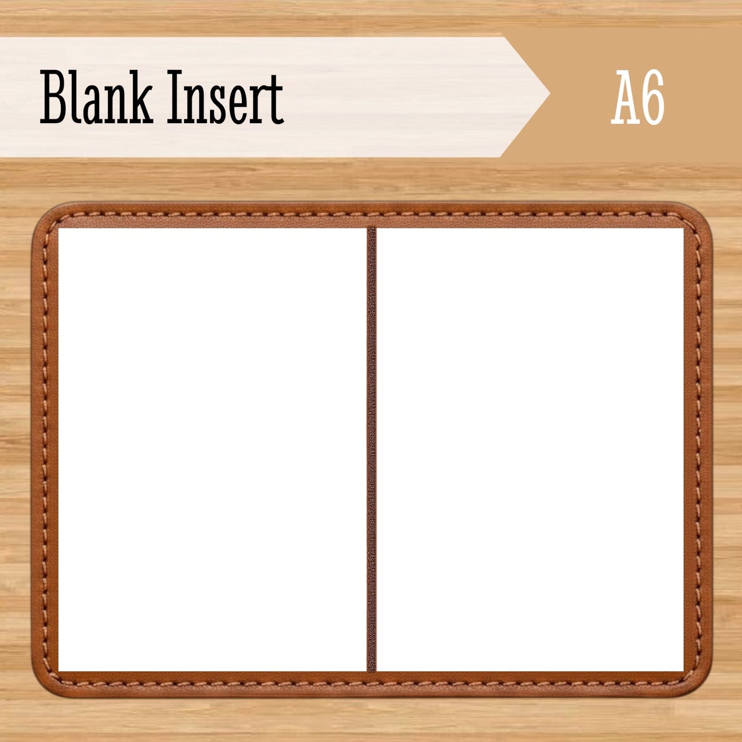 A6 Blank Travelers Notebook Insert - Fountain Pen Friendly, Hand-Stitched Kraft Cover