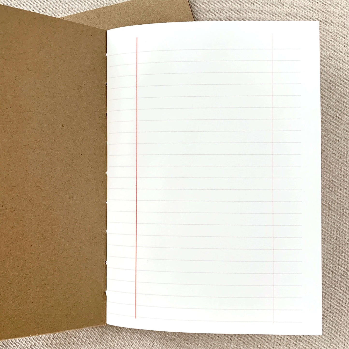 A6 Composition Lined Travelers Notebook Insert - Fountain Pen Friendly, Hand-Stitched Kraft Cover