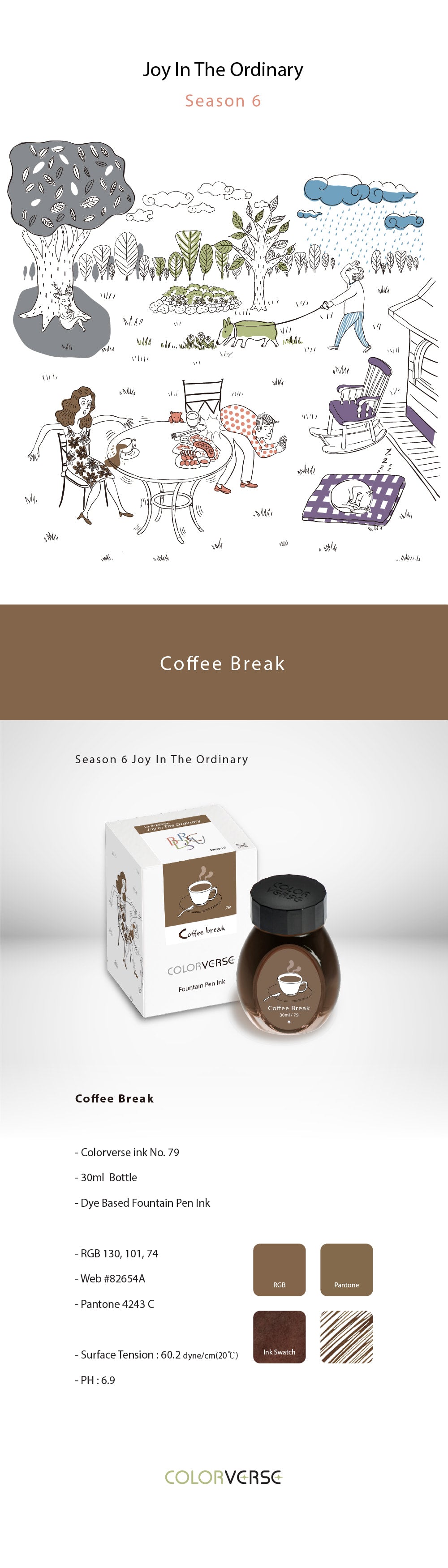 Colorverse Earth Edition Joy In The Ordinary Coffee Break 30mL Bottled Ink