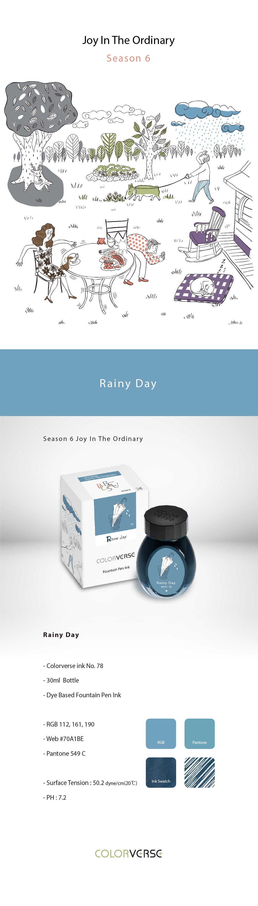 Colorverse Earth Edition Joy In The Ordinary Rainy Day 30mL Bottled Ink