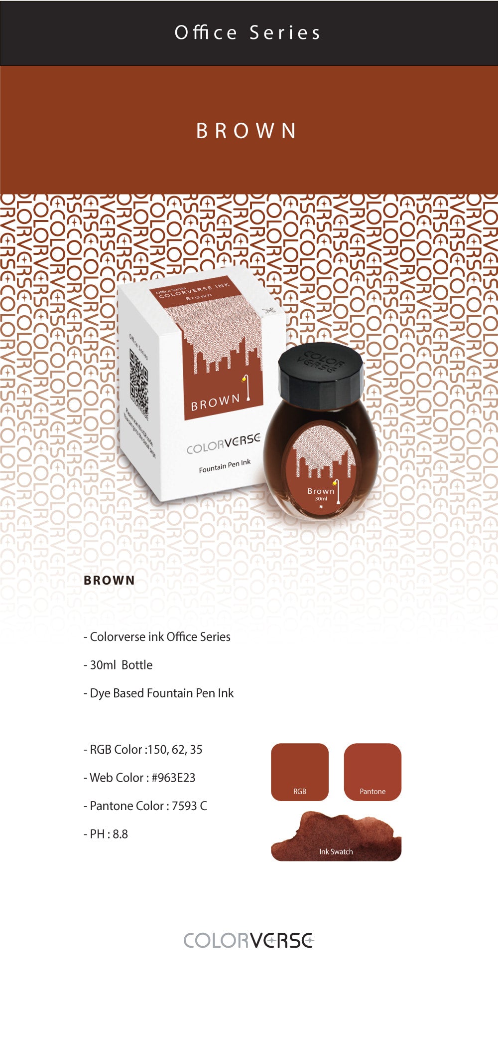 Colorverse Office Series Brown 30mL Bottled Ink