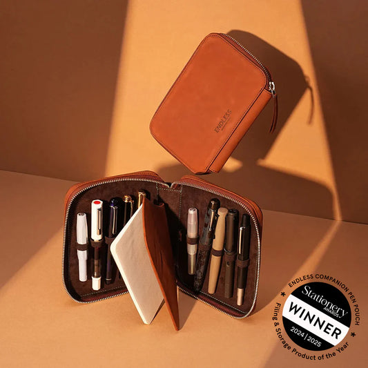 Endless Companion Leather Adjustable Pen Pouch - 10 Pens - Brown
