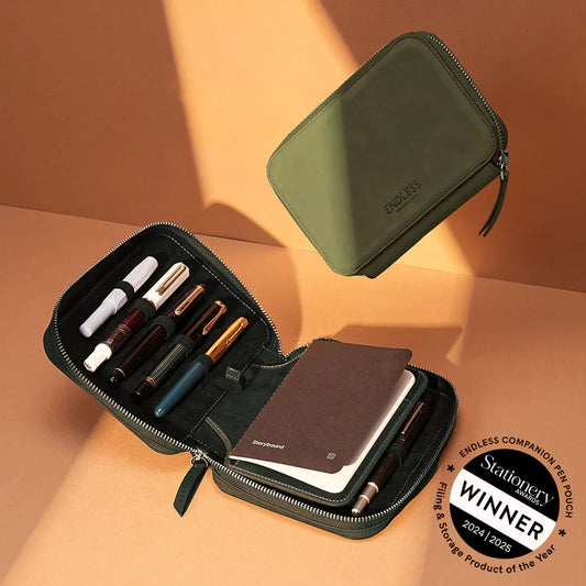 Endless Companion Leather Adjustable Pen Pouch - 10 Pens - Green