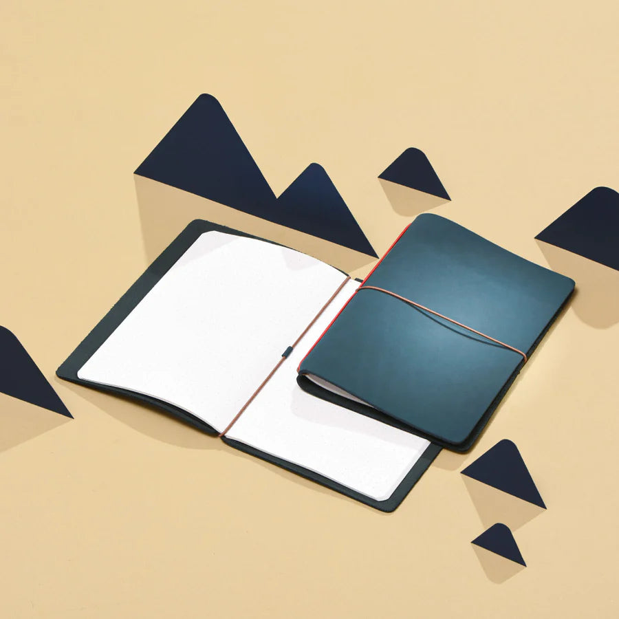 Endless Explorer - Refillable Leather Journal Regalia Paper - Blue