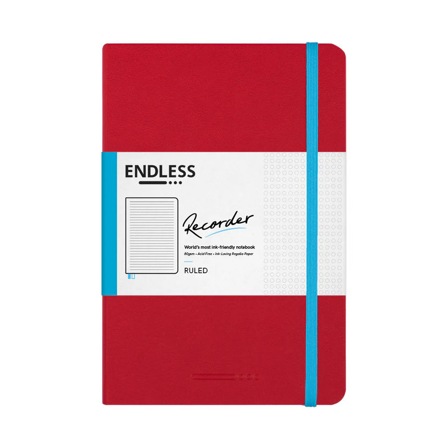 Endless Recorder Notebook - Crimson Sky - Regalia Paper - A5