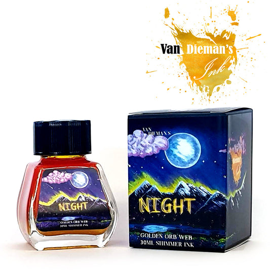 Van Dieman's Night - Golden Orb Web - Shimmering Fountain Pen Ink