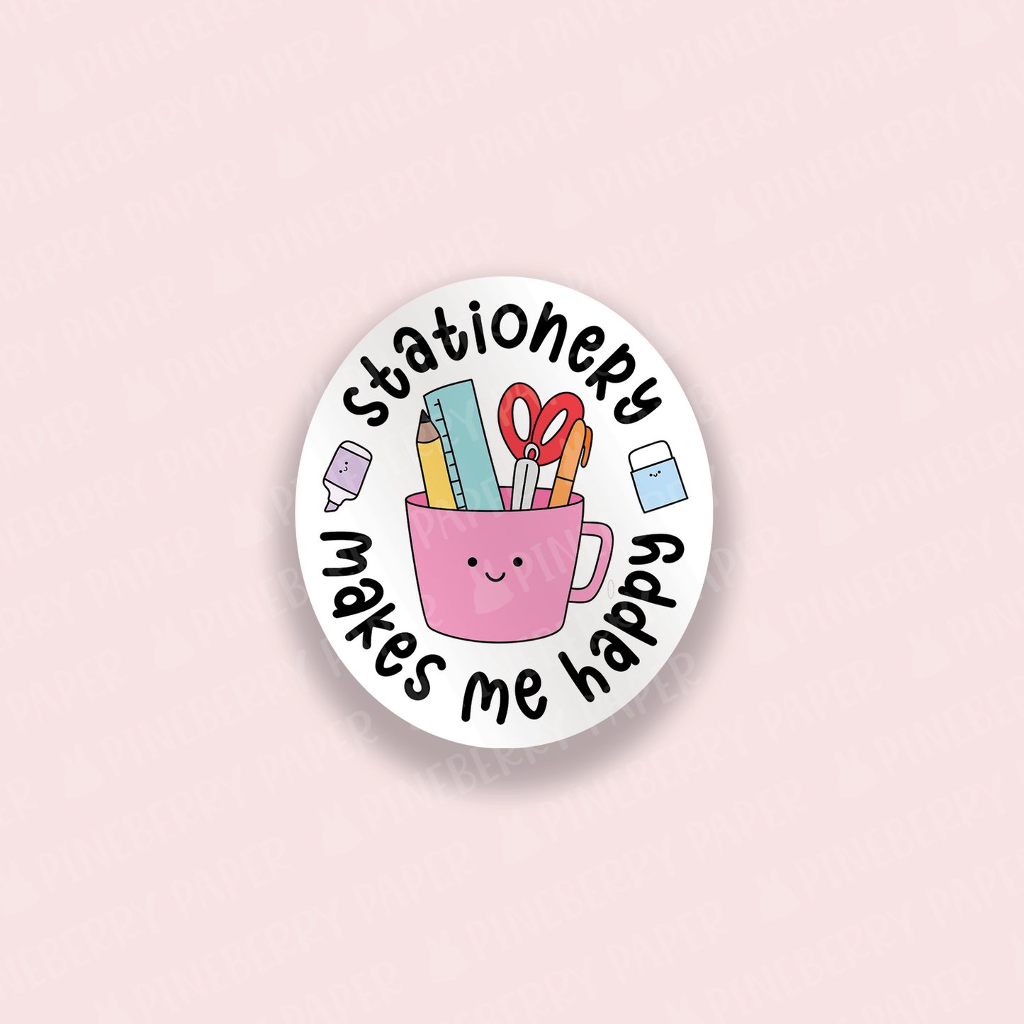 Stationery Makes Me Happy Vinyl Sticker