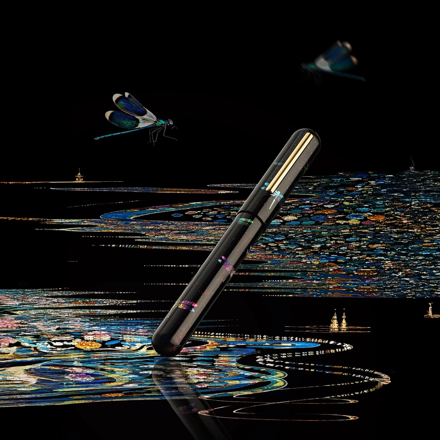 Nahvalur Ikkaku Dragonfly Urushi Fountain Pen 14k Nib
