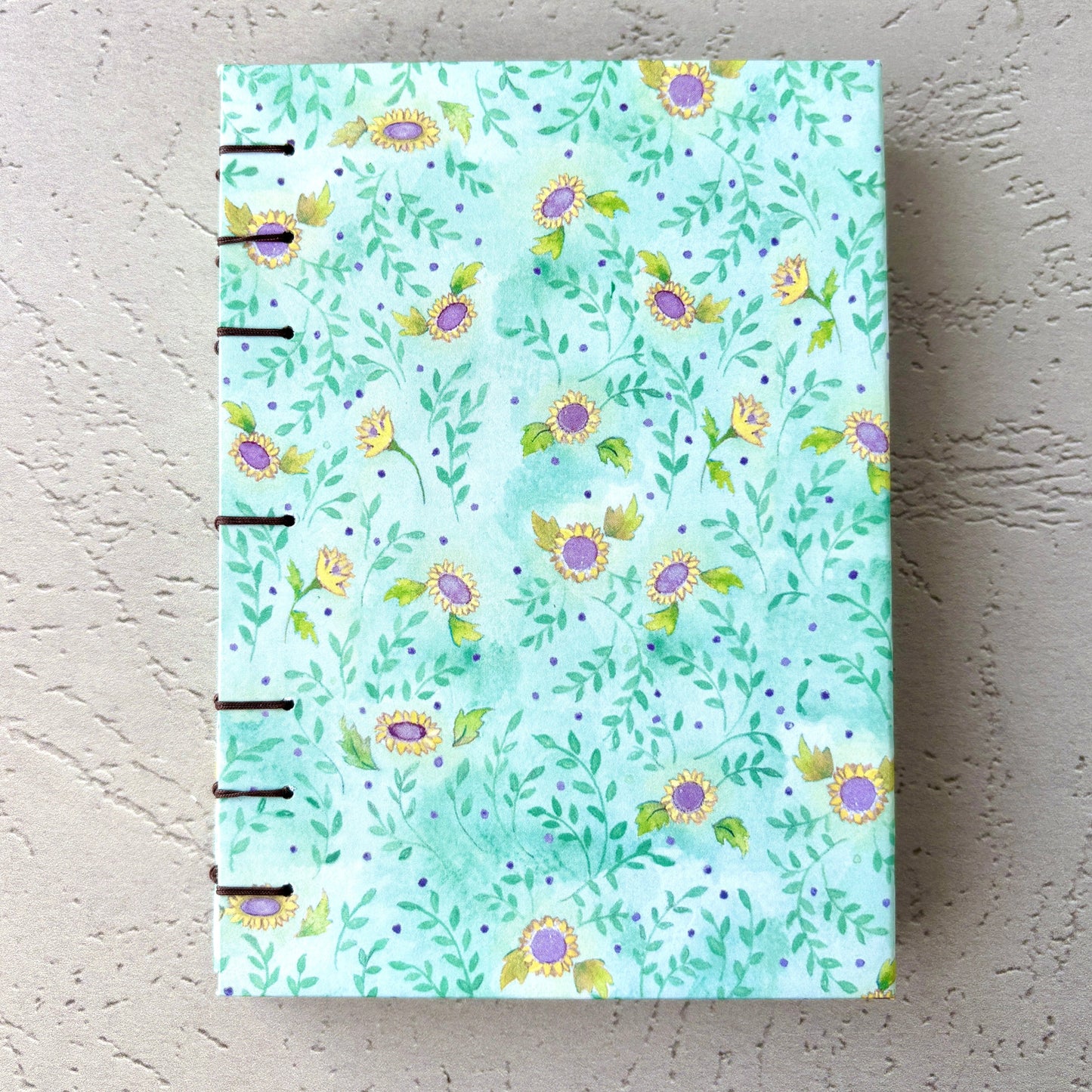 Sunflower Cottage - A6 - Dot Grid - Coptic Bound - Fountain Pen Notebook - Handmade Journal