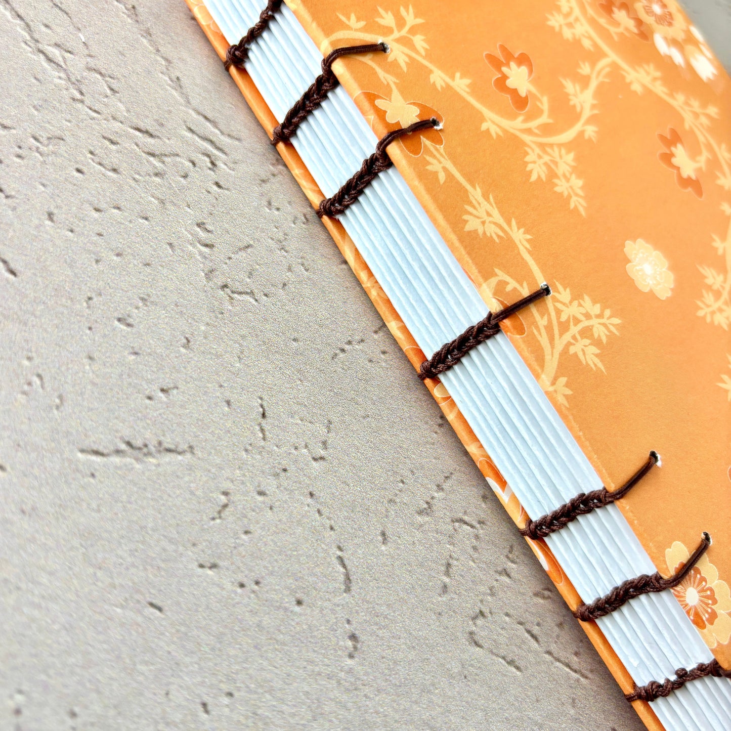 Orange Blossom - A6 - Lined - Coptic Bound - Fountain Pen Notebook - Handmade Journal