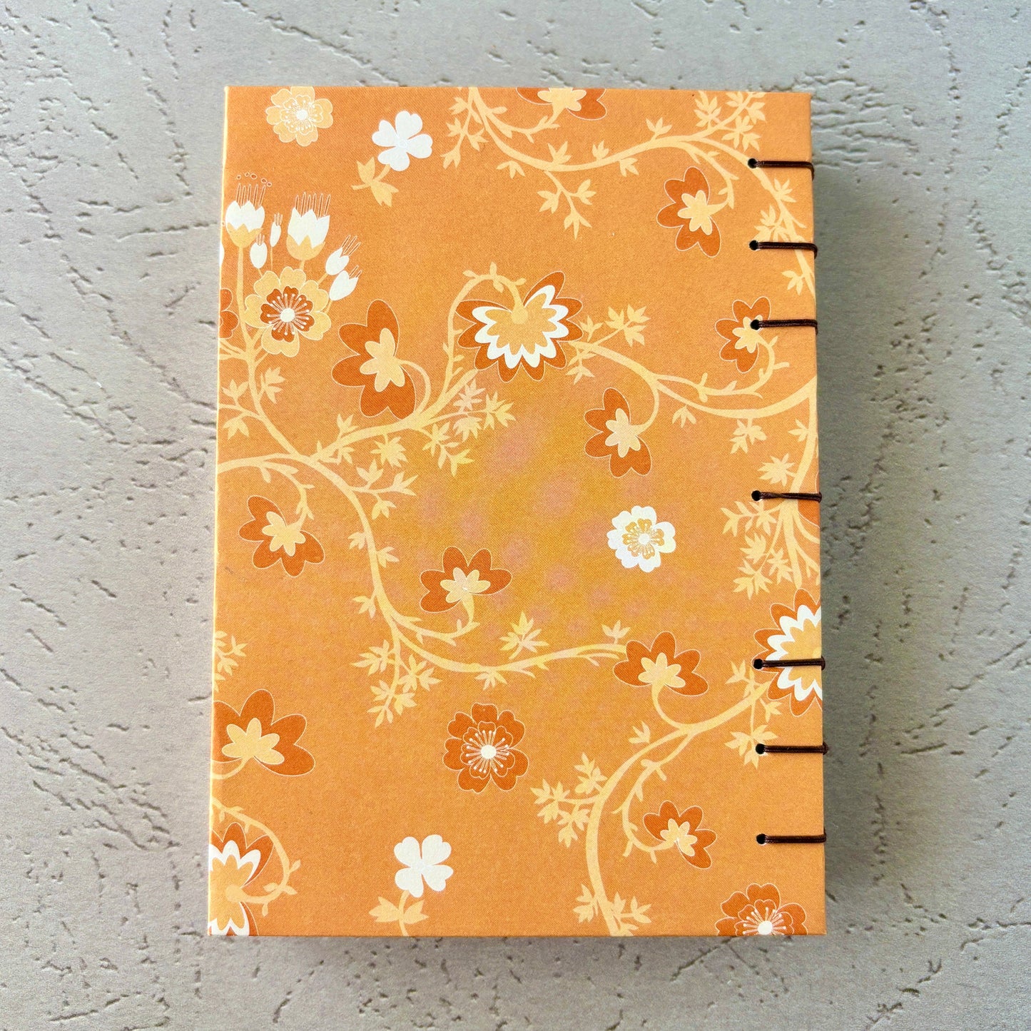 Orange Blossom - A6 - Lined - Coptic Bound - Fountain Pen Notebook - Handmade Journal