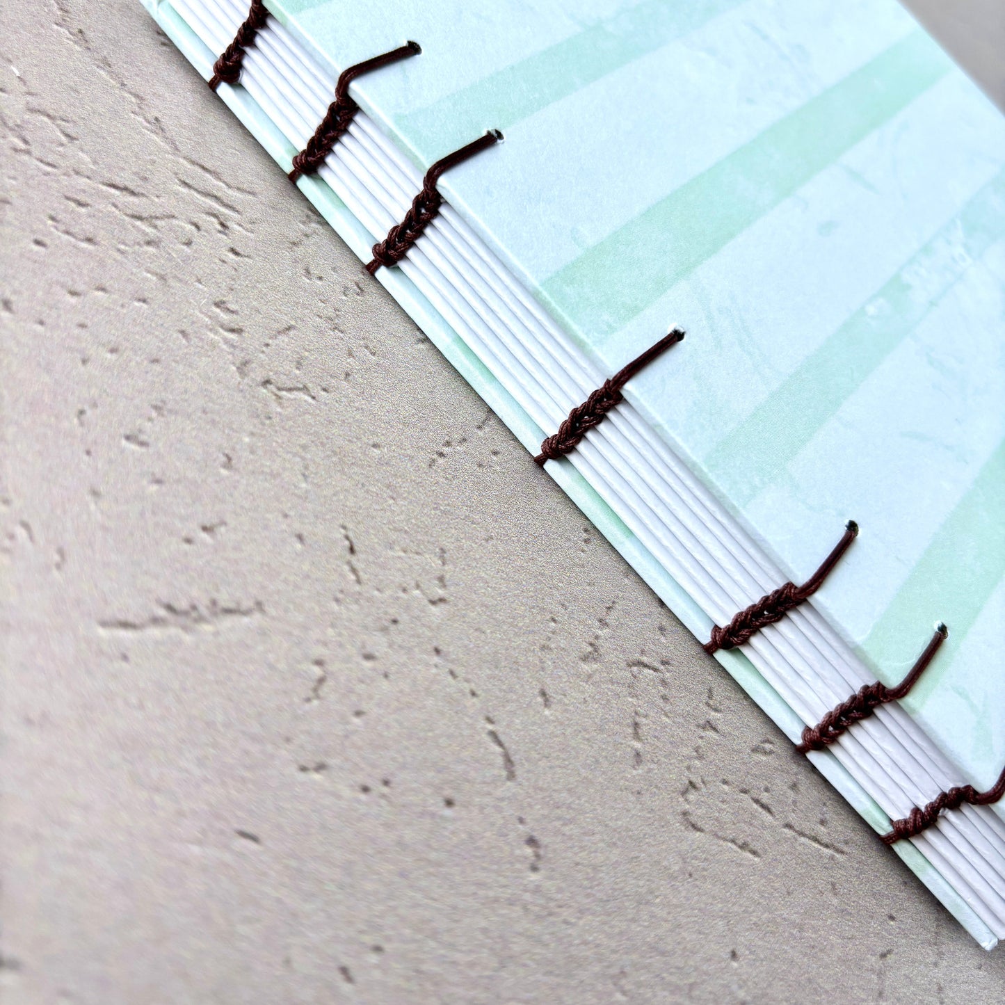 Misty Stripes - A6 - Dot Grid - Coptic Bound - Fountain Pen Notebook - Handmade Journal