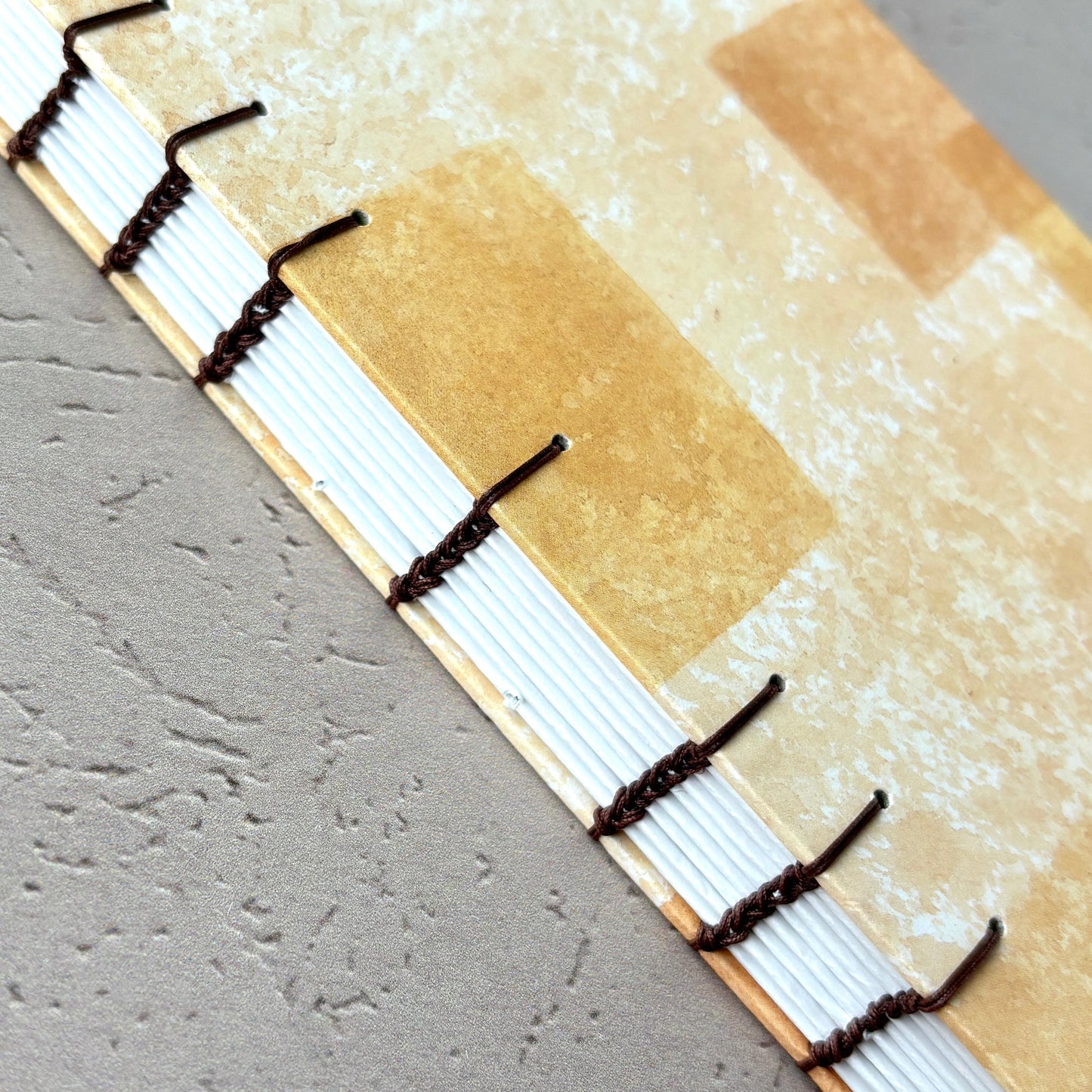 Blocked Orange - A6 - Lined - Coptic Bound - Fountain Pen Notebook - Handmade Journal