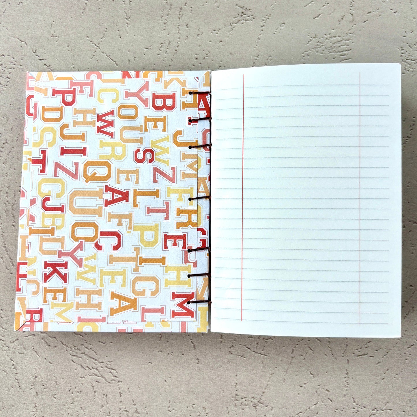 University Monogram - A6 - Lined - Coptic Bound - Fountain Pen Notebook - Handmade Journal