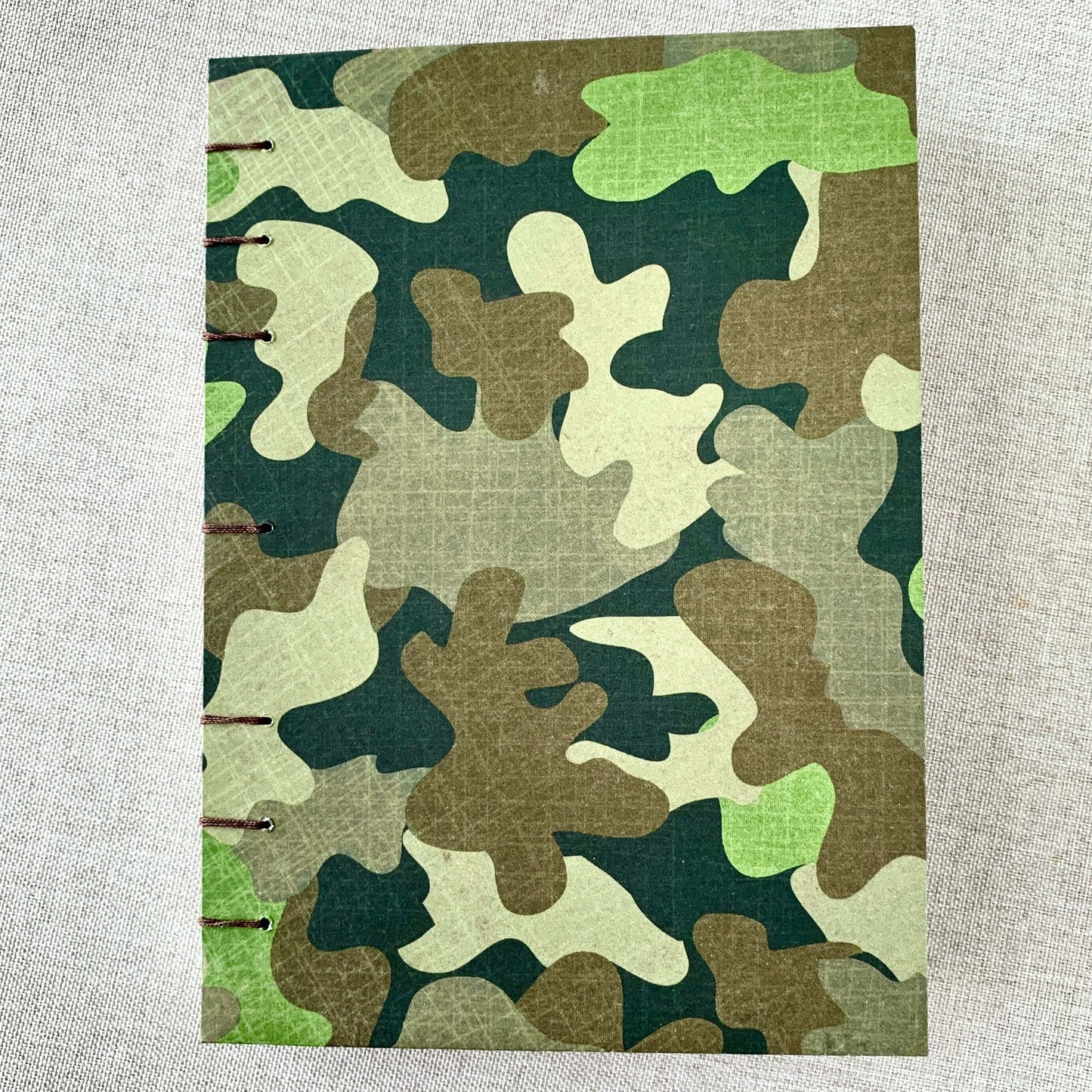 Camouflage - A6 - Dot Grid - Coptic Bound - Fountain Pen Notebook - Handmade Journal
